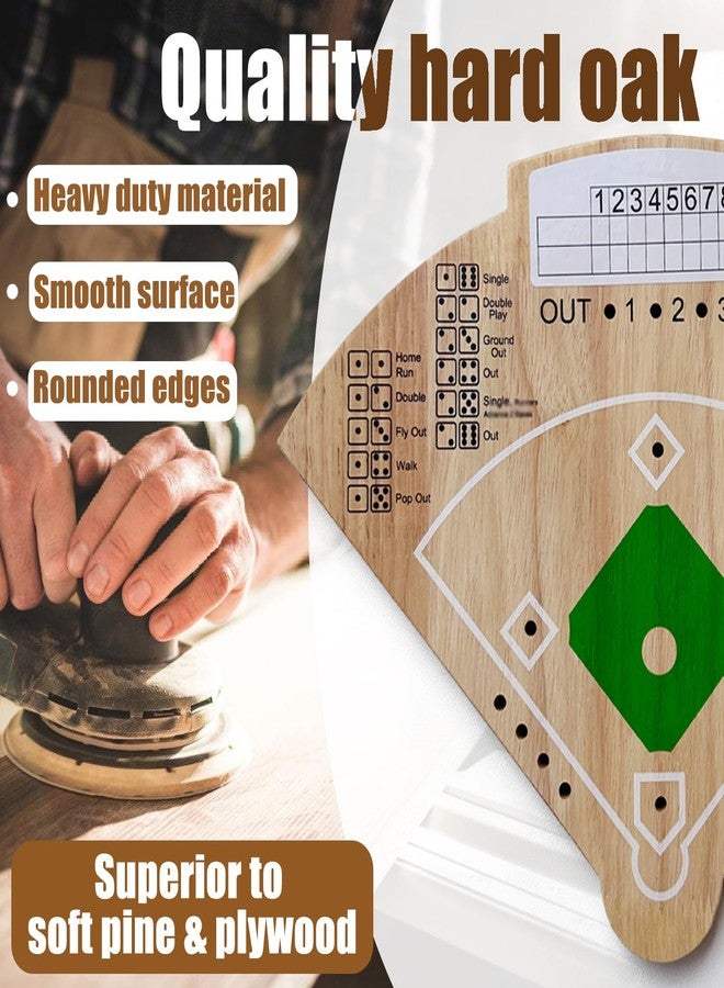 Deartisan Baseball Board Game, Oak Made Leisure Game for Sport Battle Table Game for Family Party Holiday Coffee Travel Time Gameboard - Image 5